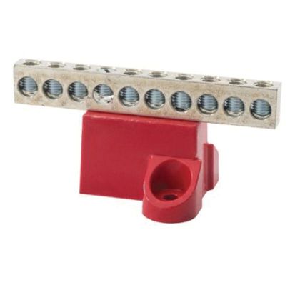 NSi GBC2-10 Ground Bar With High Strength Glass Filled Polyester Isolation Base, 4.07 in L x 1-3/4 in W x 2.31 in H, 600 VAC